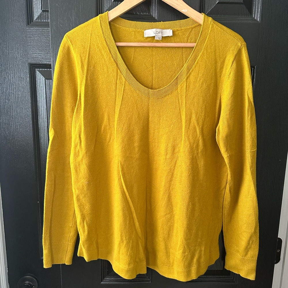 LOFT Mustard Yellow Knit Top